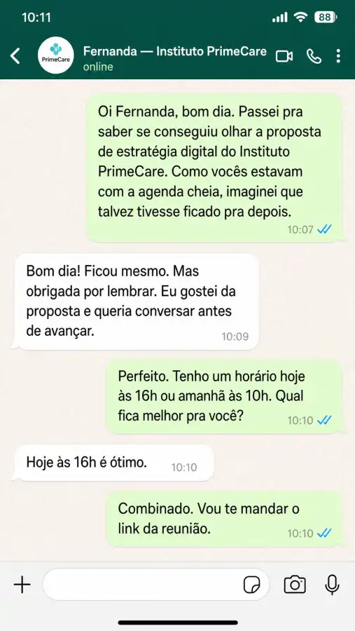 Depoimento de Fernanda sobre o Desbloqueio Comercial