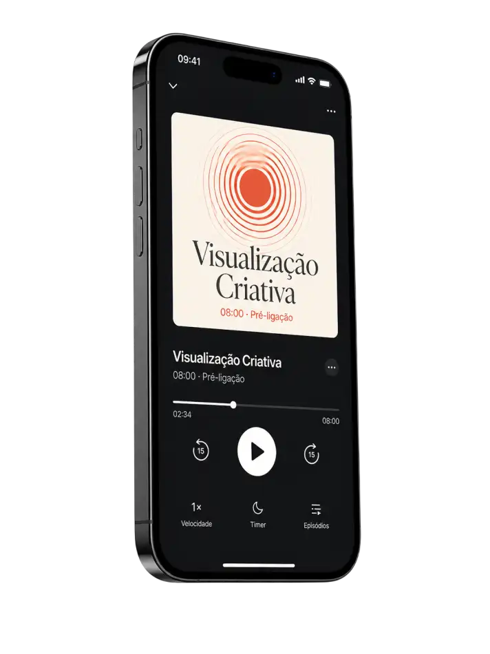 Áudio guiado de visualização criativa de 8 minutos